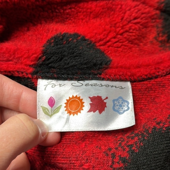 Vintage Four Seasons Red Wolf Moon Full Zip Fleece Jacket Large - Picture 7 of 10